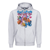 Heather Grey Sneaker girl afro woman Zipper Hoodie - RanaPortraitStore