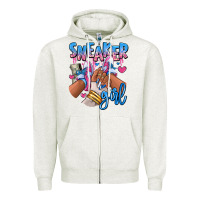 Oatmeal Heather Sneaker girl afro woman Zipper Hoodie - RanaPortraitStore