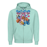 Seafoam Sneaker girl afro woman Zipper Hoodie - RanaPortraitStore