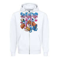 White Sneaker girl afro woman Zipper Hoodie - RanaPortraitStore