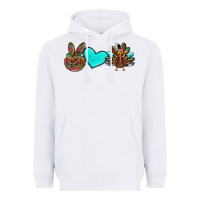 White peace love thanksgiving turkey Heavyweight Hoodie - RanaPortraitStore