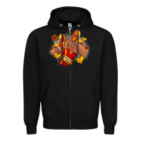 Black Softball afro girl sneakers Zipper Hoodie - RanaPortraitStore