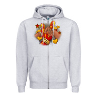 Heather Grey Softball afro girl sneakers Zipper Hoodie - RanaPortraitStore