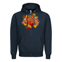 Navy Softball afro girl sneakers Zipper Hoodie - RanaPortraitStore