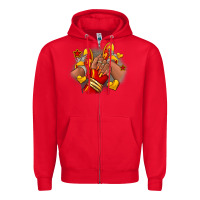 Red Softball afro girl sneakers Zipper Hoodie - RanaPortraitStore