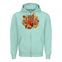 Seafoam Softball afro girl sneakers Zipper Hoodie - RanaPortraitStore
