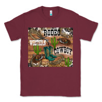 Burgundy western rodeo Classic Tee - RanaPortraitStore