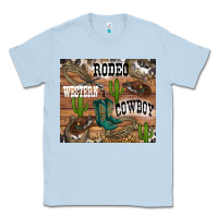Dusty Blue western rodeo Classic Tee - RanaPortraitStore