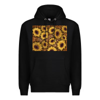 Black sunflower leopard background 3200x2400 Premium Hoodie - AdoDesignShop