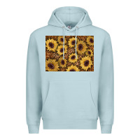 Blue Mist sunflower leopard background 3200x2400 Premium Hoodie - AdoDesignShop