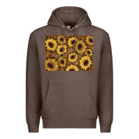 Coffee sunflower leopard background 3200x2400 Premium Hoodie - AdoDesignShop