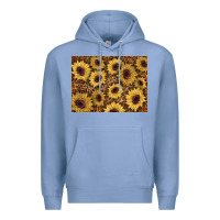 Colony Blue sunflower leopard background 3200x2400 Premium Hoodie - AdoDesignShop