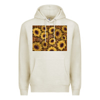 Oatmeal Heather sunflower leopard background 3200x2400 Premium Hoodie - AdoDesignShop