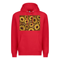 Red sunflower leopard background 3200x2400 Premium Hoodie - AdoDesignShop