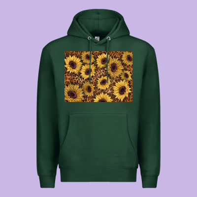 Sunflower Leopard Background 3200x2400 Premium Hoodie Designed By Adodesignshop