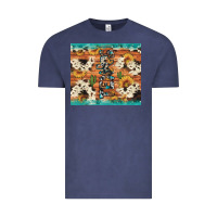 Vintage Denim texas sunflower cactus cowhide Vintage Tee - Artiststas