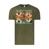 Vintage Olive texas sunflower cactus cowhide Vintage Tee - Artiststas