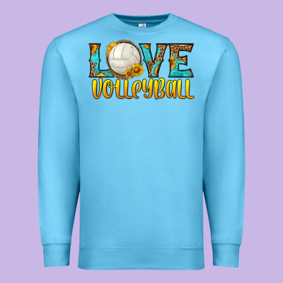 Love Volleyball Premium Sweatshirt Designed By Hra Design Shop