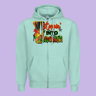 Zipper Hoodie Steppin' into Juneteenth black fashion girl