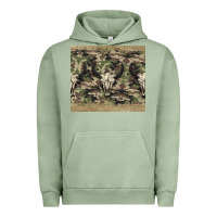 Pigment Oil Green camouflage bull skull Urban Hoodie - Jasminsmagicworld