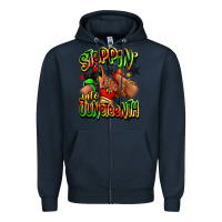 Navy Steppin' into Juneteenth sneaker and heel afro wom Zipper Hoodie - RanaPortraitStore