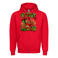 Red Steppin' into Juneteenth sneaker and heel afro wom Zipper Hoodie - RanaPortraitStore