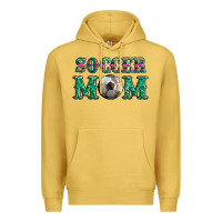 Antique Gold soccer mom with leopard ball and serape leopard Premium Hoodie - Artiststas
