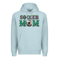 Blue Mist soccer mom with leopard ball and serape leopard Premium Hoodie - Artiststas