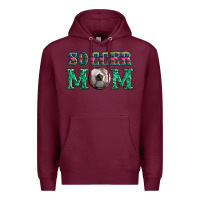 Burgundy soccer mom with leopard ball and serape leopard Premium Hoodie - Artiststas