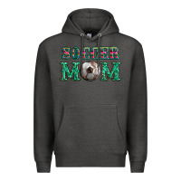 Charcoal Heather soccer mom with leopard ball and serape leopard Premium Hoodie - Artiststas