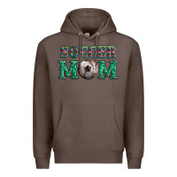 Coffee soccer mom with leopard ball and serape leopard Premium Hoodie - Artiststas
