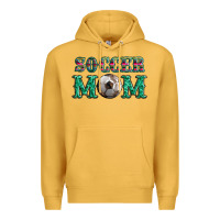 Mustard soccer mom with leopard ball and serape leopard Premium Hoodie - Artiststas