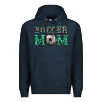 Navy soccer mom with leopard ball and serape leopard Premium Hoodie - Artiststas