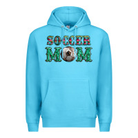 Ocean Blue soccer mom with leopard ball and serape leopard Premium Hoodie - Artiststas