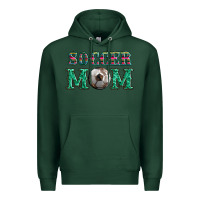 Sports Green soccer mom with leopard ball and serape leopard Premium Hoodie - Artiststas