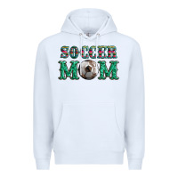 White soccer mom with leopard ball and serape leopard Premium Hoodie - Artiststas