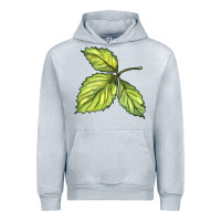 Heather Grey green leaf Urban Hoodie - BarkalooDesign