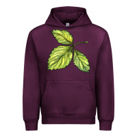 Mauve Wine green leaf Urban Hoodie - BarkalooDesign