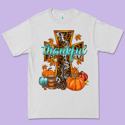 Thankful Cross Premium Tee Designed By Racoondesign