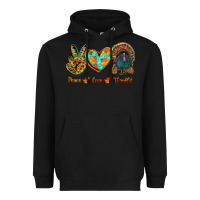 Black peace love thankful Heavyweight Hoodie - RanaPortraitStore