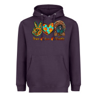 Plum peace love thankful Heavyweight Hoodie - RanaPortraitStore