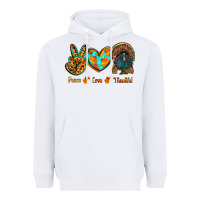 White peace love thankful Heavyweight Hoodie - RanaPortraitStore