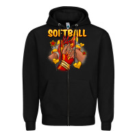 Black Softball life afro girl sneakers Zipper Hoodie - RanaPortraitStore