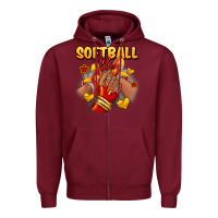 Burgundy Softball life afro girl sneakers Zipper Hoodie - RanaPortraitStore