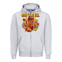 Heather Grey Softball life afro girl sneakers Zipper Hoodie - RanaPortraitStore