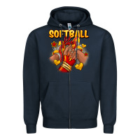 Navy Softball life afro girl sneakers Zipper Hoodie - RanaPortraitStore