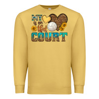 Antique Gold my heart is on that court Premium Sweatshirt - HRA Design Shop