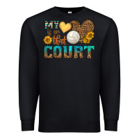 Black my heart is on that court Premium Sweatshirt - HRA Design Shop
