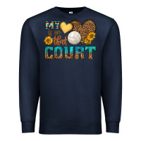 Navy my heart is on that court Premium Sweatshirt - HRA Design Shop