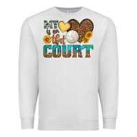 Oatmeal Heather my heart is on that court Premium Sweatshirt - HRA Design Shop